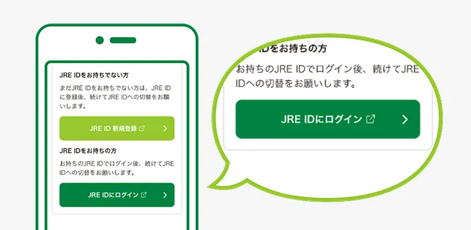ログイン後、JRE IDに切替