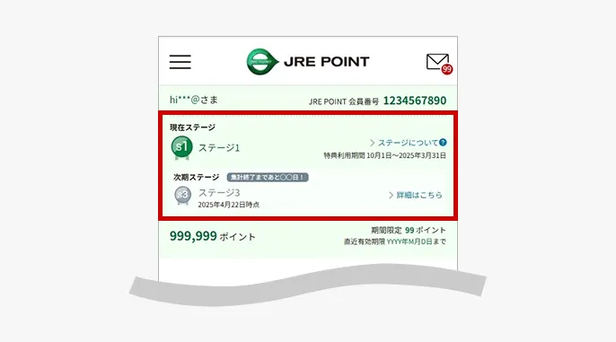 会員ステージを確認する